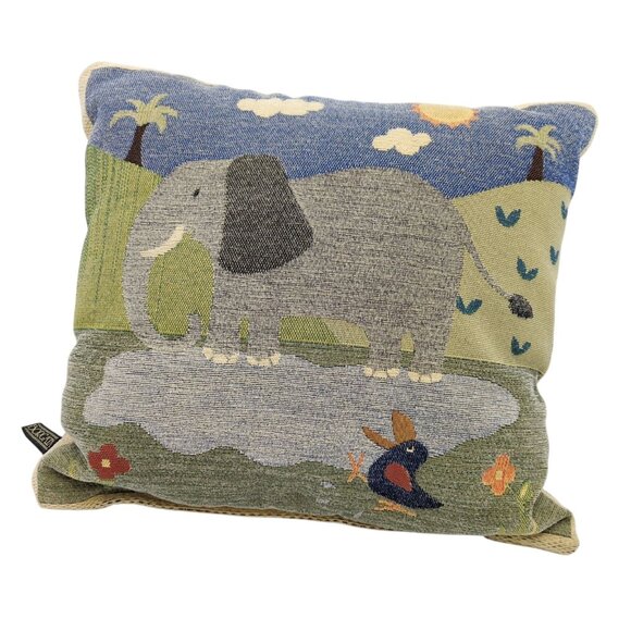 Borgata Elephant Jungle‎ Animal Tapestry Throw Pillow 10x12 Kids Nursery Decor - Picture 1 of 8